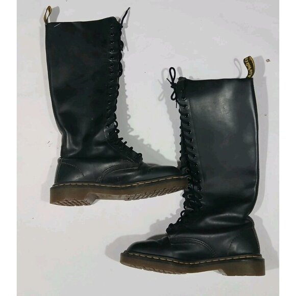 Doc Martens 20 Eye Lace Up Knee High Boots - Picture 4 of 16